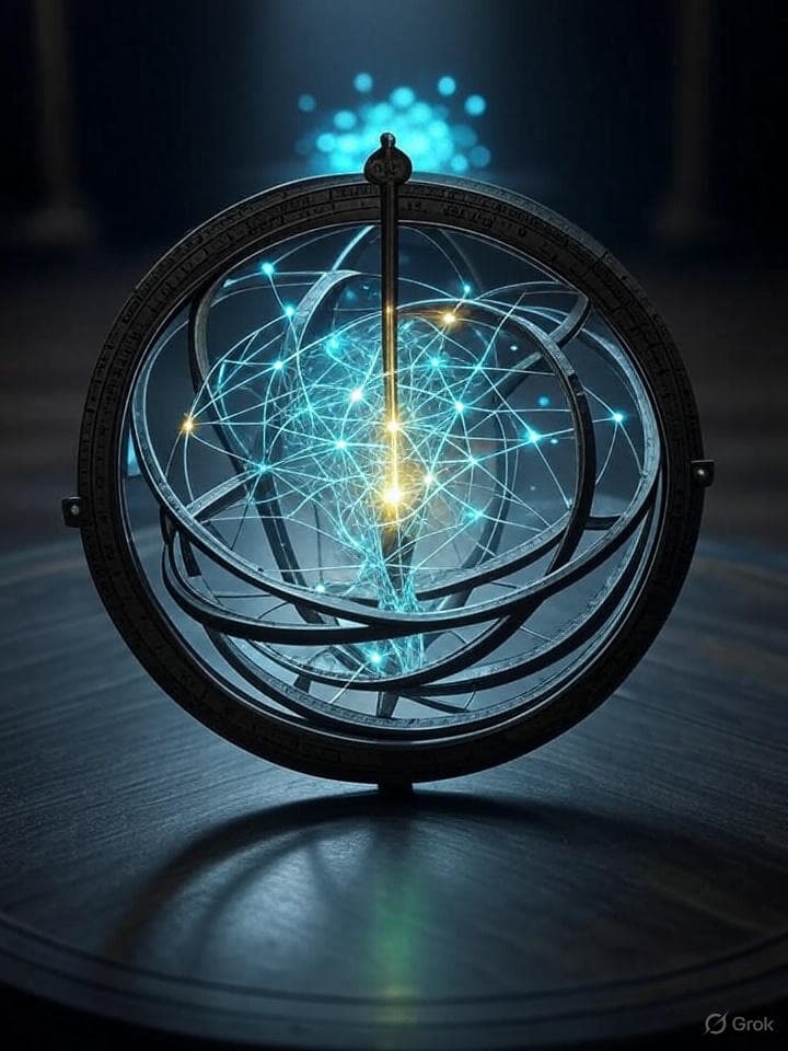 Futuristic network visual with trend vectors